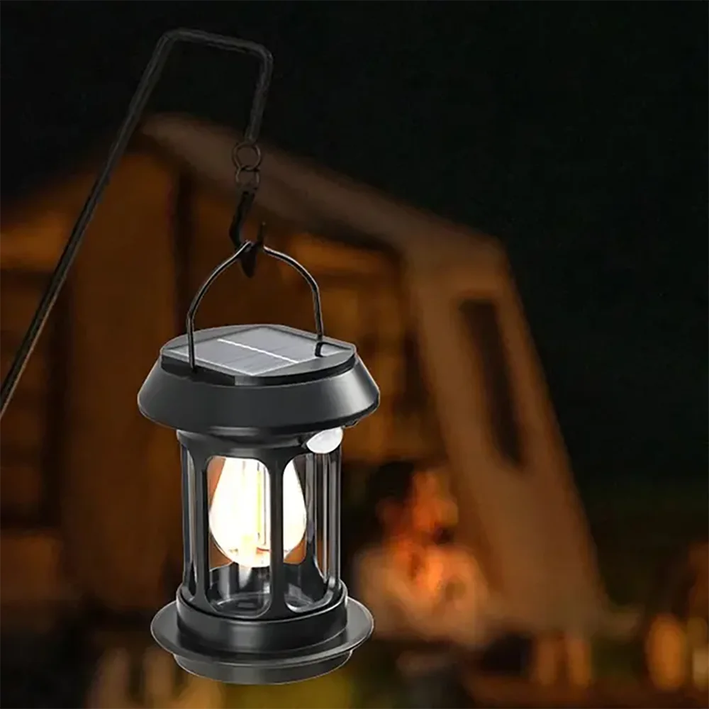 Solar Camping Lighting LED Light Portable Retro Camping Lantern Waterproof Outdoor Garden Lawn Path Lighting Decorative Light