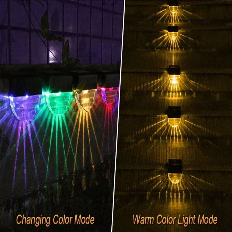 Solar Deck Lights Fence Lights Outdoor Step Lights Waterproof Solar Lights for Railing Stairs Step Fence Yard Patio and Pathway