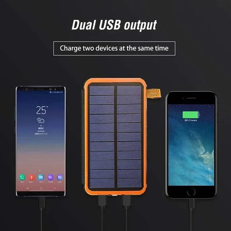 100000mAh Solar Power bank Portable Folding Solar Panels USB Fast charging Outdoor Camping Waterproof Sun Power For iPhone 