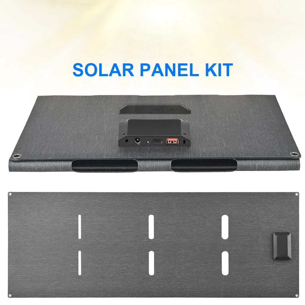 60W Folding Solar Panel with Type-c/USB/DC Ports Foldable Solar Charger IP65 Waterproof Portable Solar Panel Charger Solar Cell