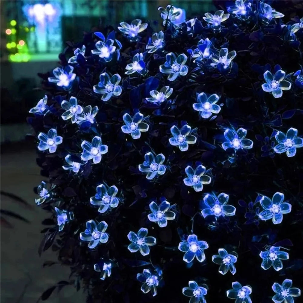 Outdoor Garden Solar Flower Light, Waterproof Solar String Lights, Fairy Simulation Floral Garlands, Christmas Decoration Lamp.