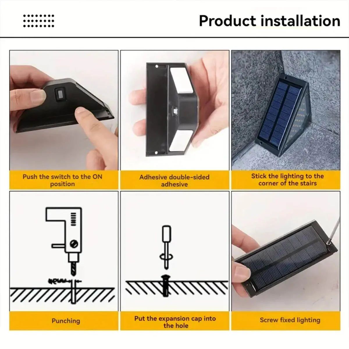 1/2/4pcs LED Solar Stair Light 3000K Waterproof Outdoor Garden Passage Courtyard Terrace Guardrail Step Light Landscape Light