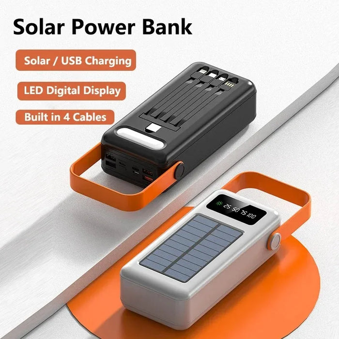 200000mAh Portátil Banco De Energia Solar Bateria Externa Carregamento Rápido à Prova Dwaterproof água Powerbank Com Lanterna