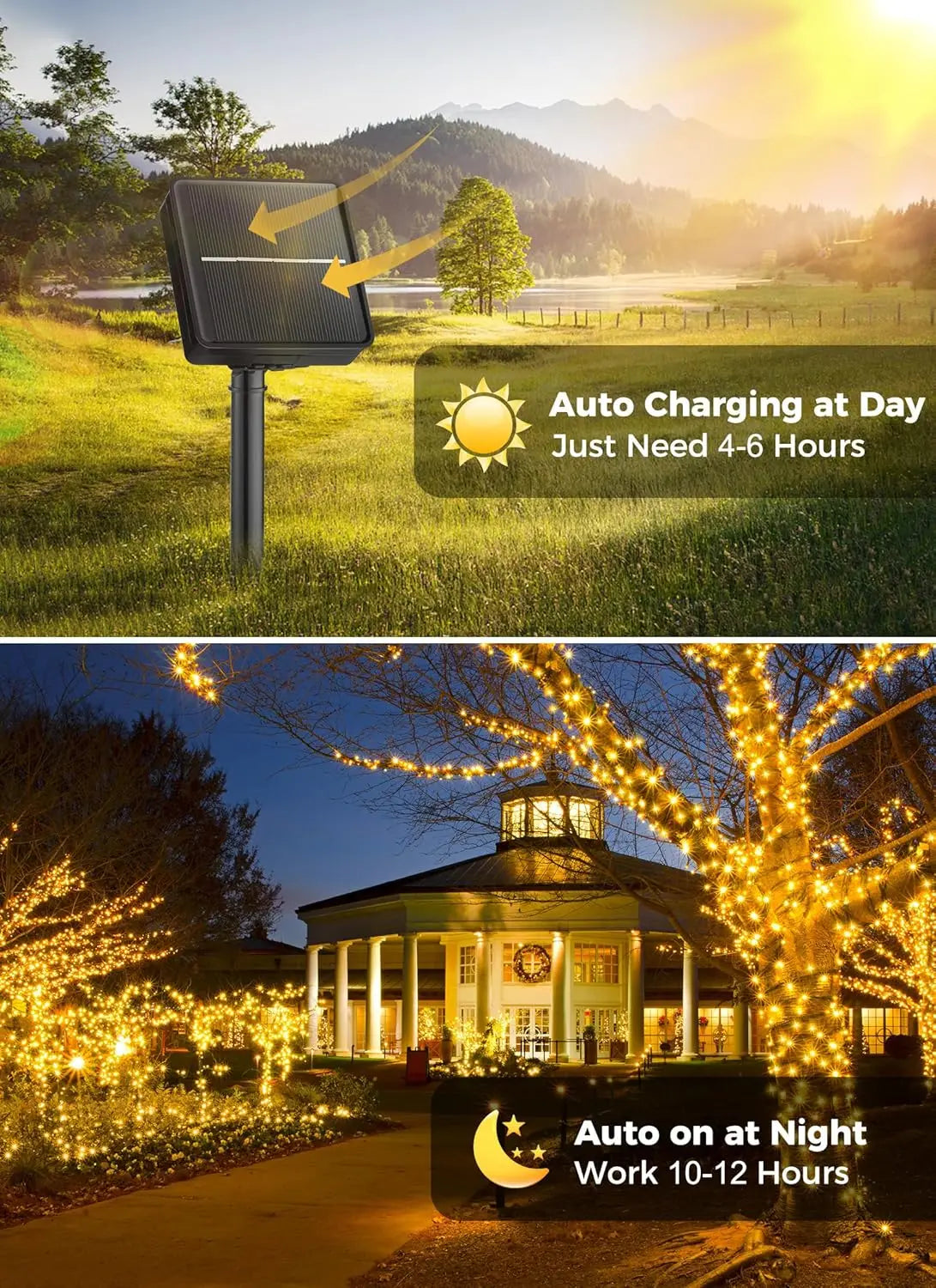 100LED Solar String Lights Outdoor Waterproof Fairy Lights String 8 Mode for Home Gardens Wedding Party Xmas Outdoor Tree Decor