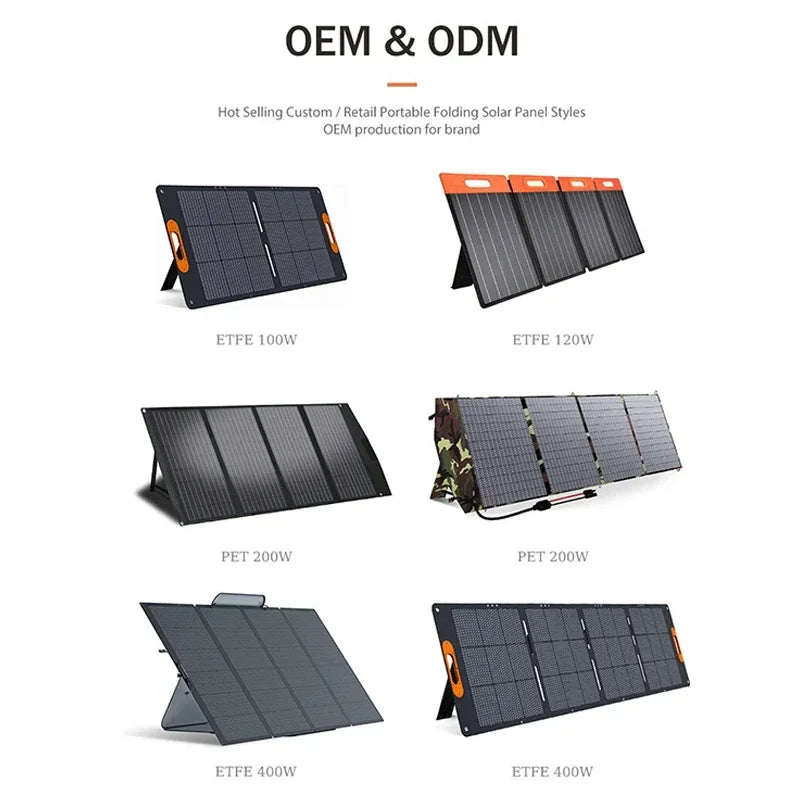 100W Portable Folding Solar Panel IP65 Waterproof Foldable Solar Panel Power Backup, Solar Charger for Power Station RV Camping