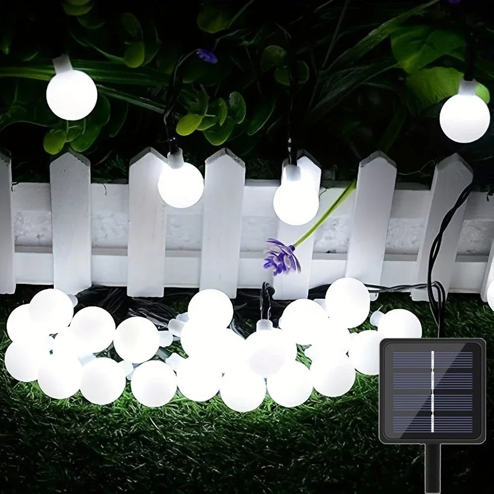Solar String Light Outdoor Small Ball Lights with 8 Modes Waterproof Solar Powered Patio Light for Garden Christmas Halloween