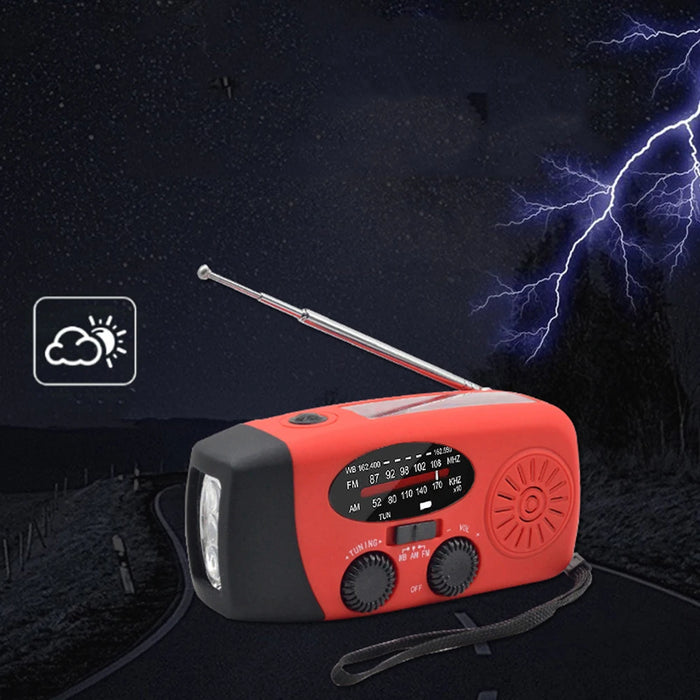 Hand Crank Solar Weather Radio 1200mAh AM/FM/NOAA Emergency Weather Radio Portable Power Bank with Solar Charging Battery 2024