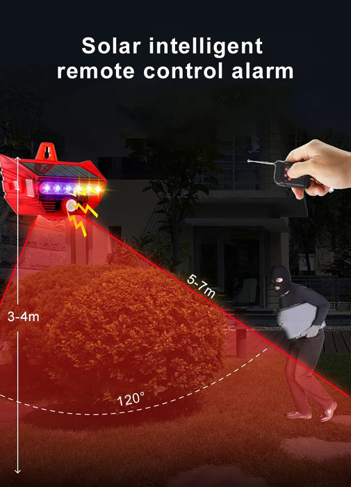 Sound And Light Alarm Solar Wireless Infrared Sensor Home Anti-theft Sound And Light Alarm For Farm Gardens Factory Warehouse