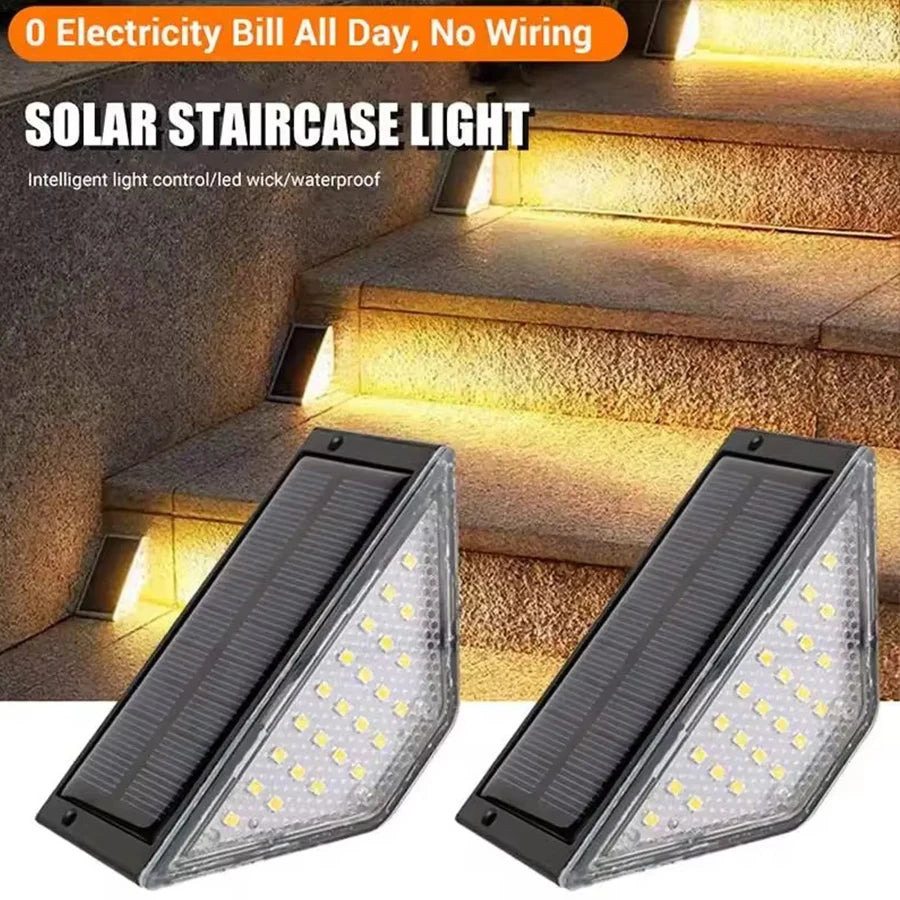 1/2/4pcs LED Solar Stair Light 3000K Waterproof Outdoor Garden Passage Courtyard Terrace Guardrail Step Light Landscape Light