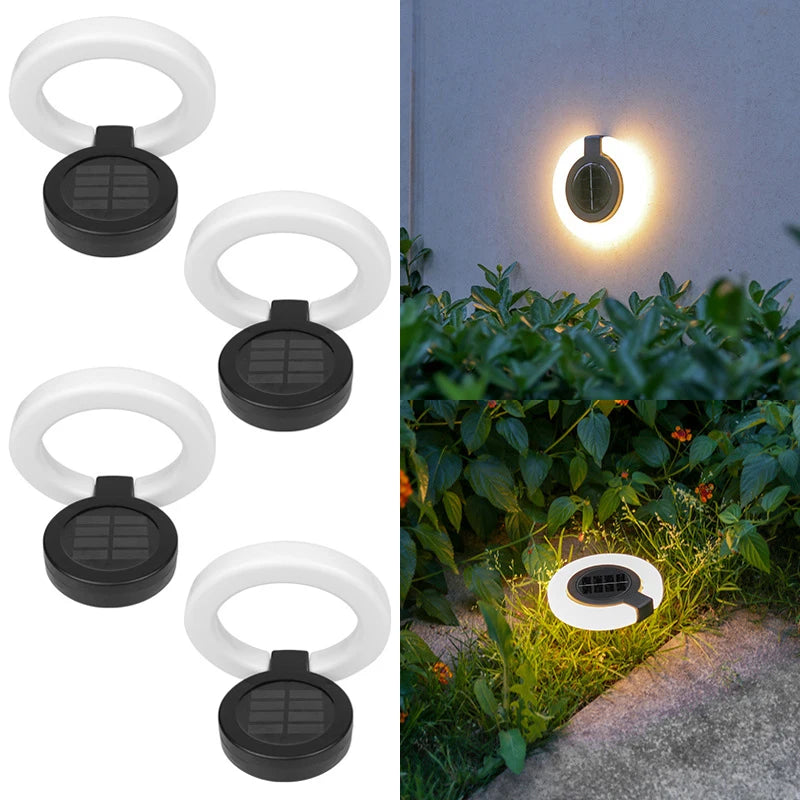 1/4Pack Solar Outdoor Lights,LED Waterproof Atmosphere Light,Warm white lamp,for Garden Fence Buried Lawn Porch Walkway Decor