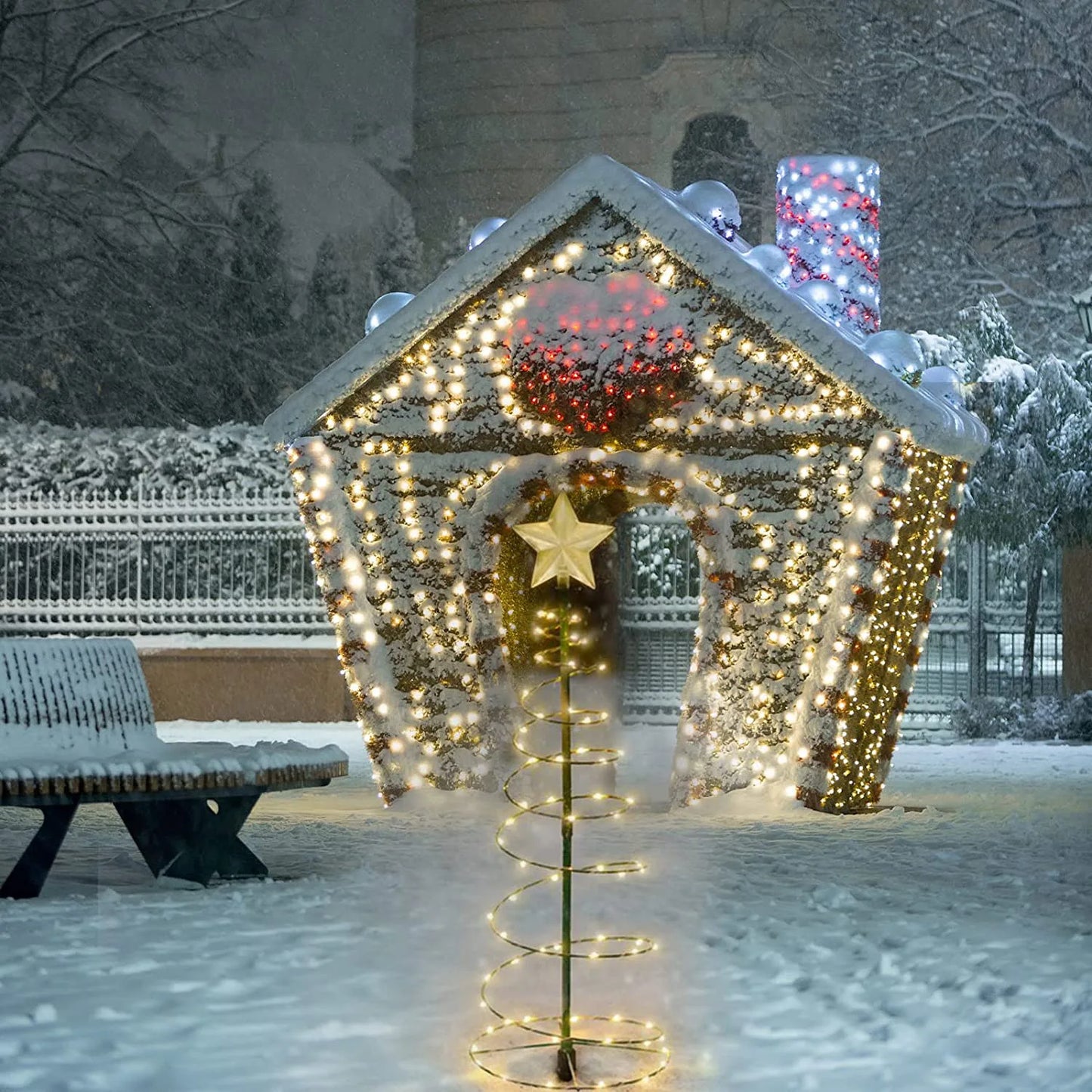 New Solar-powered Christmas Tree, Halloween Tree Decoration, Artificial Christmas Tree, Lawn Light, Solar LED Landscape Light