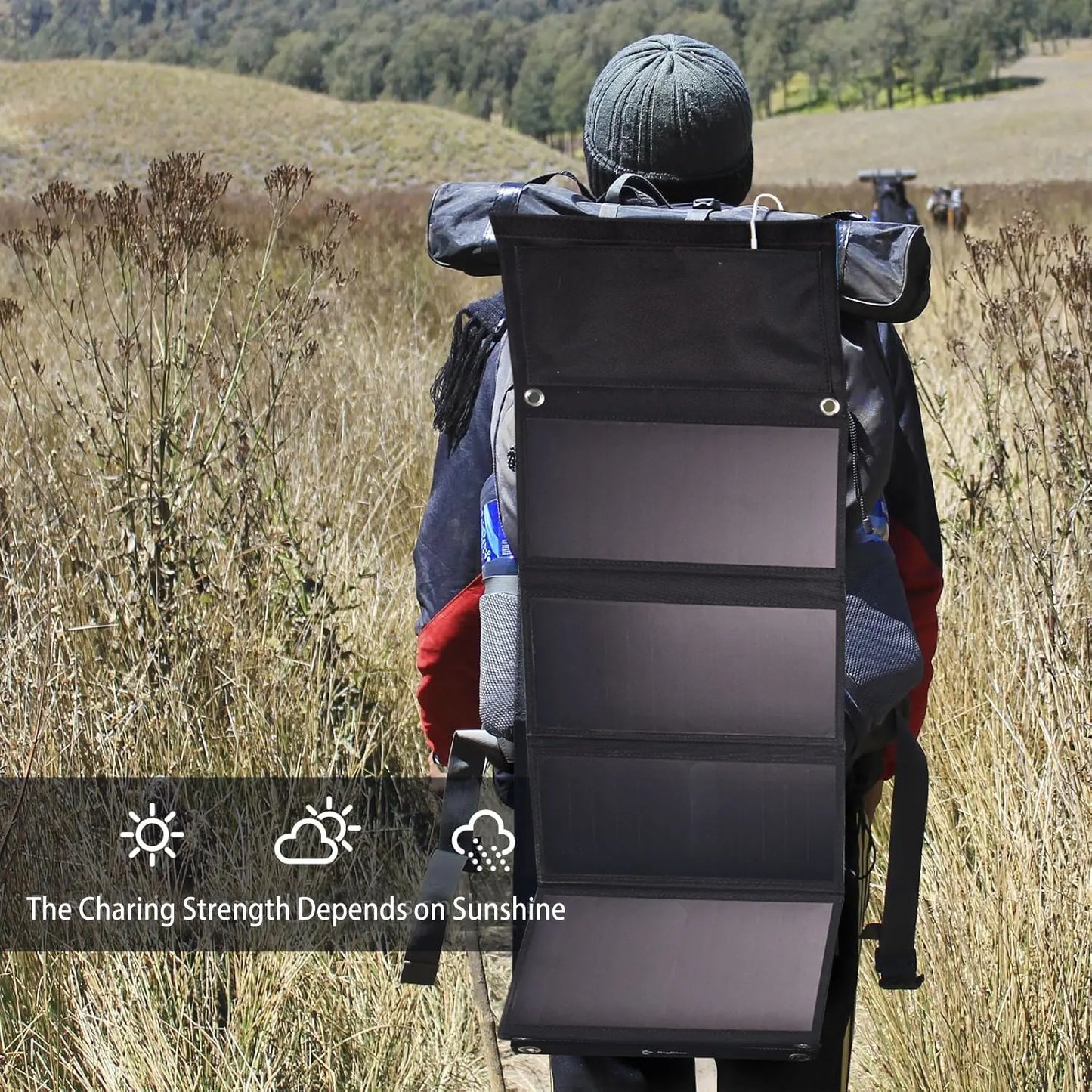 28W Folding Solar Panel 2 USB Ports Portable Solar Panel Phone Charger with SunPower Solar Cell for mobilephone Camping Hiking