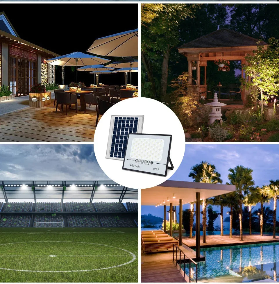 Solar Flood Lights Outdoor Waterproof LED Floodlight Super Bright Solar Lamp Panels LED Reflector Wall Garden Street Flood Light