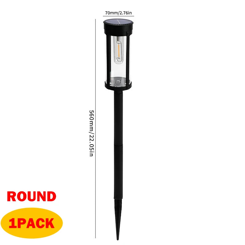 Solar Pathway Lawn Lights Outdoor Walkway Garden Tungsten lamp Waterproof Landscape Light Auto On/Off Lights for Yard Lawn Patio