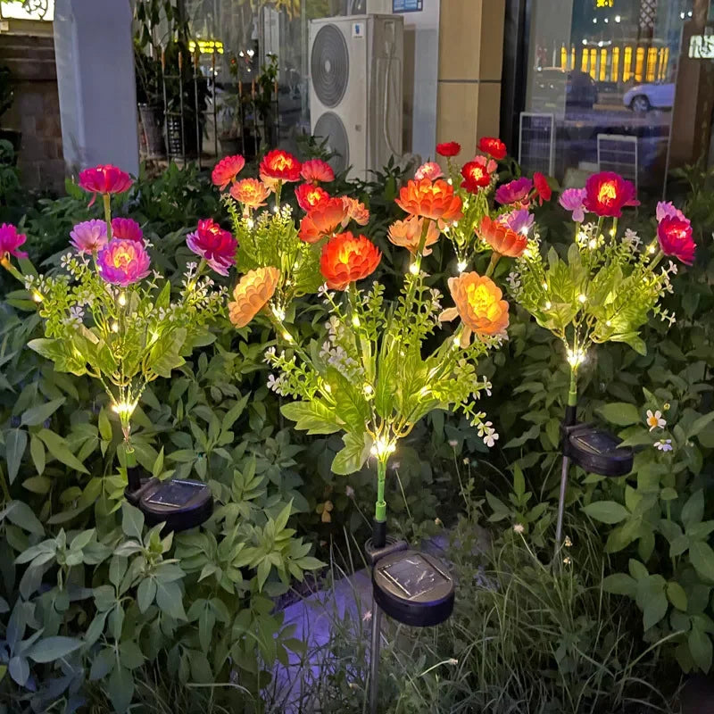 Solar Carnations Flower Lights Snow Lotus Outdoor Decoration Courtyard Garden Villa Atmosphere Lawn Ground Lights