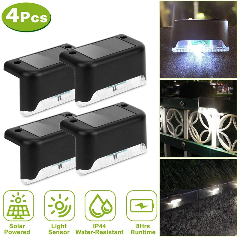 Solar Path Light,Outdoor Fence Light,Waterproof Yard Step Light,Easy-Install Garden Decor Lamp,Patio,Balcony,Fence,Yard,Outdoor
