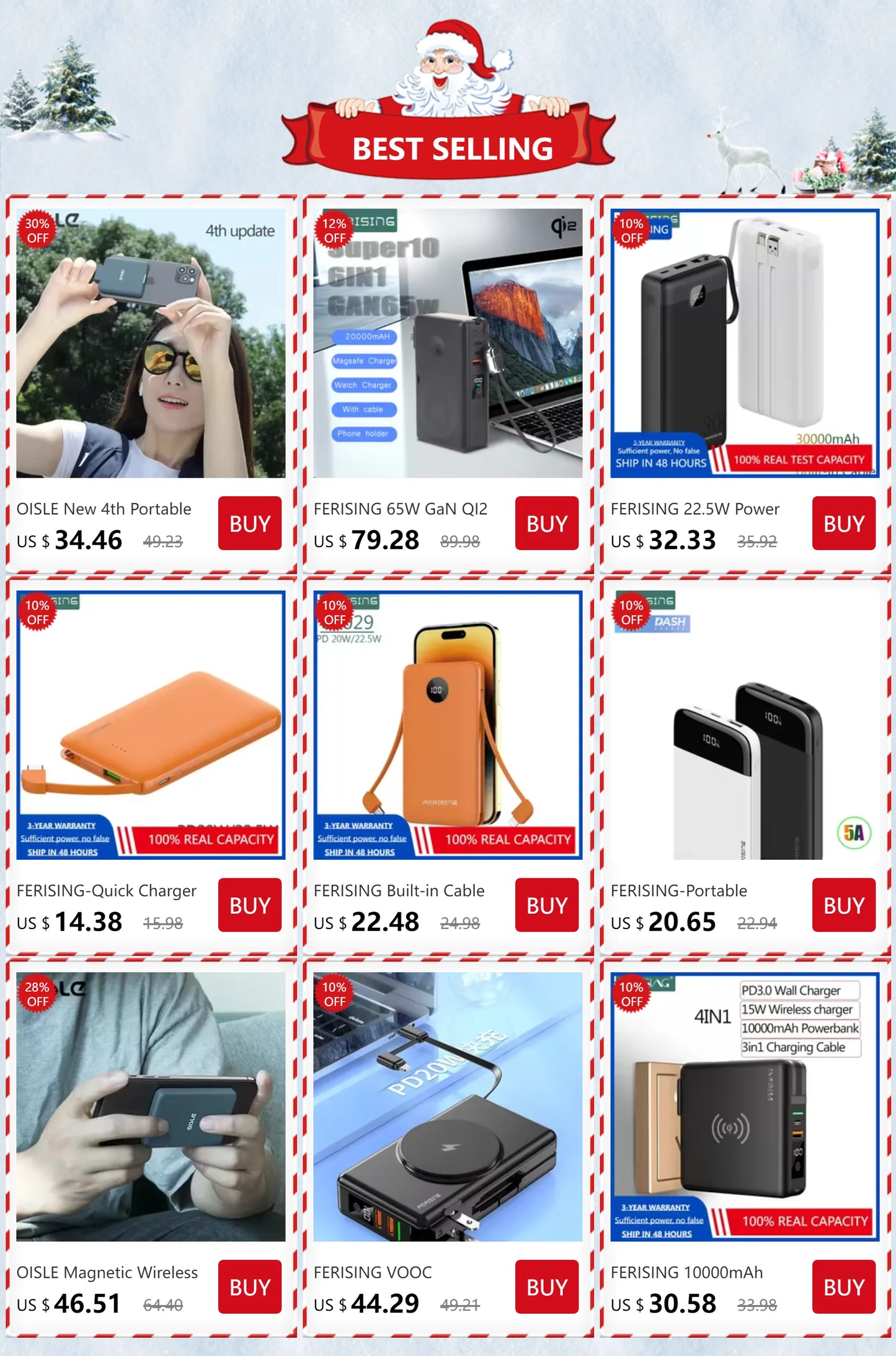 Waterproof Solar Power Bank 10000mAh Dual USB External Polymer Battery Charger Outdoor lamp Light Powerbank (Clearance Sale)