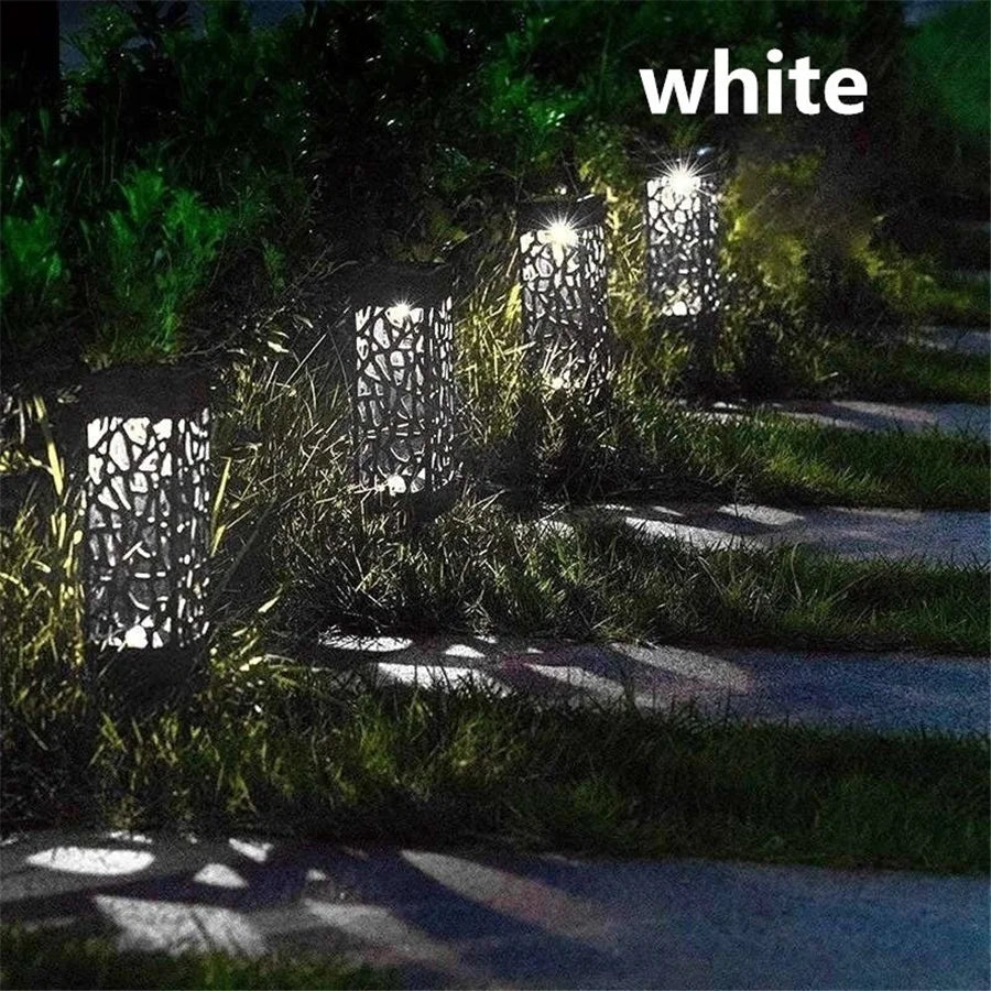 New 2/4/6pcs Solar Garden Light Waterproof Hollowing Out Patio Pathway Lawn Landscape Lamps Home Decoration Outdoor Solar Lights