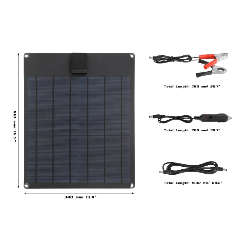 50W/100W Portable Solar Panel USB Outdoor Mobile Power DIY Travel Cell Phone Charger Car Yacht 12V18V Battery Pack Power Panel