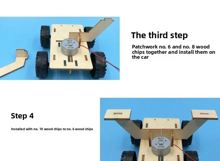 Solar Car Lunar Exploration Vehicle Children's Diy Hand-Assembled Model Diy 3d Wooden Puzzle Science And Education Toys