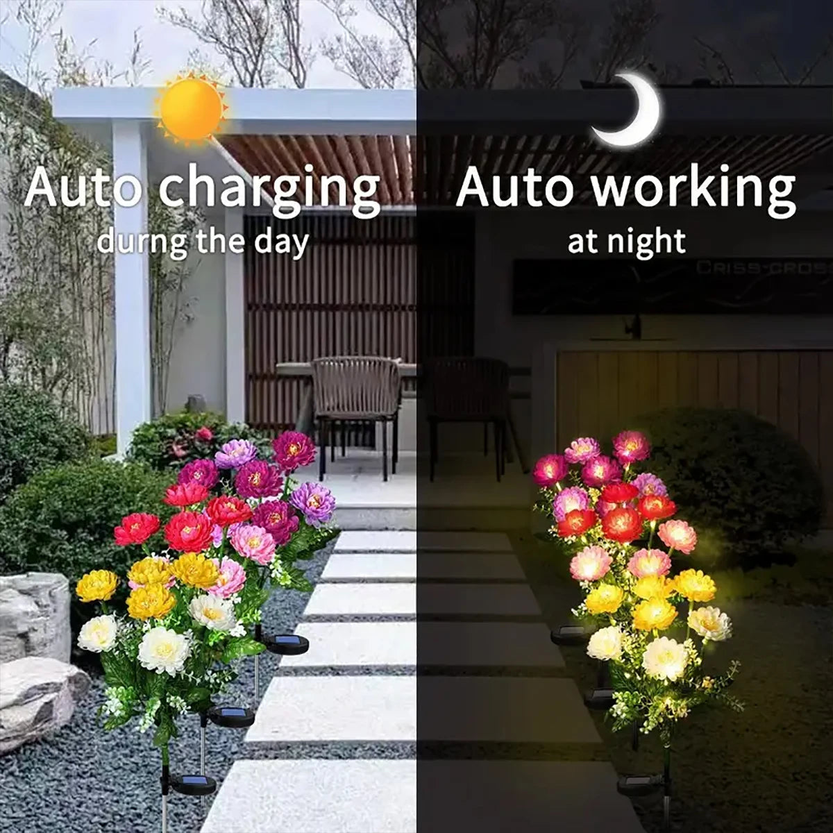Solar snowdrop light, outdoor solar garden light for yard, garden, path, sidewalk, terrace, lawn decoration
