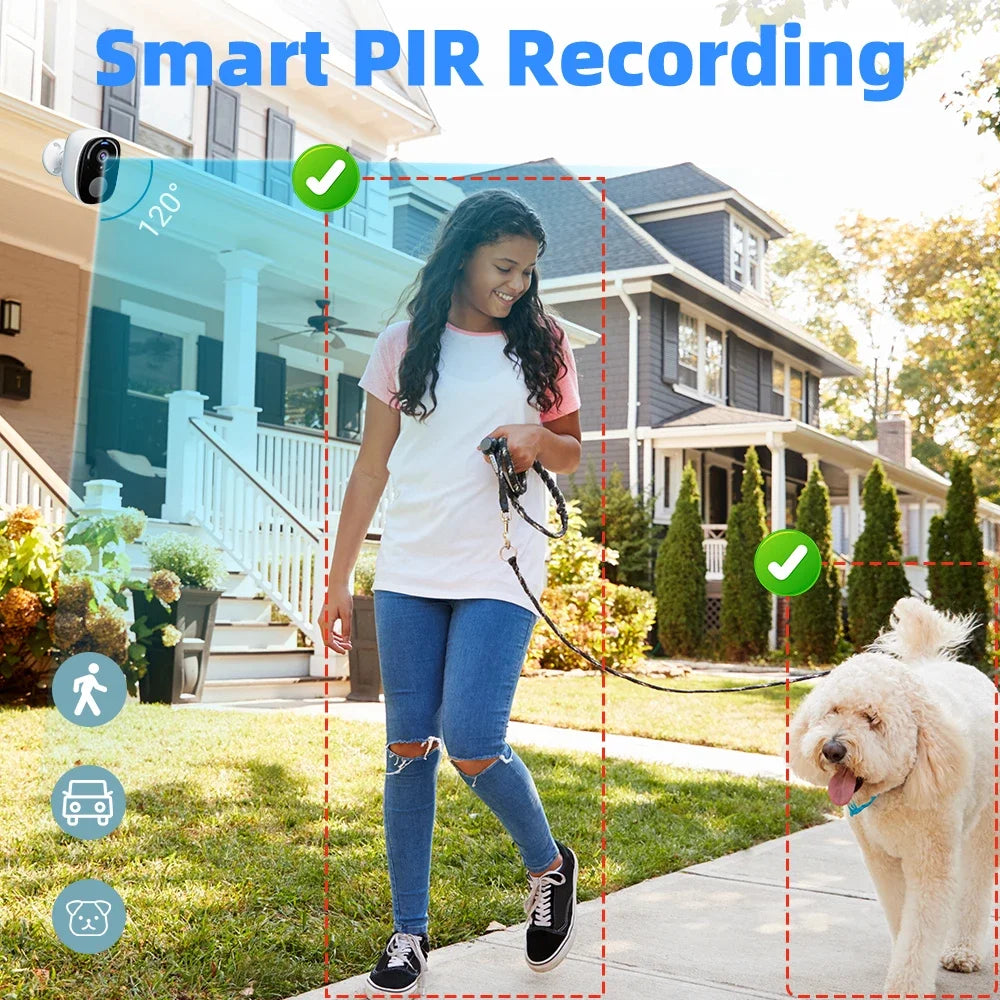 4G Solar Camera 5MP Wireless Outdoor Security Camera with Color Night Vision/Waterproof PIR Motion Alarm Solar/Battery Powered
