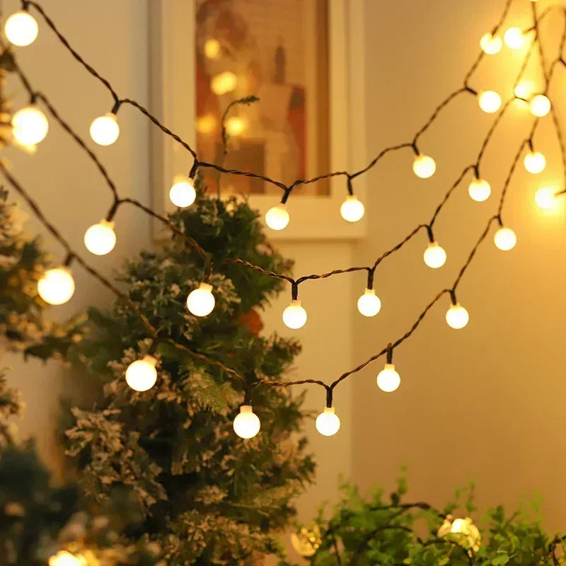 Solar Ball String Lights 8 Modes Lighting for Outdoor Garden House Fence Balcony Tree Party Street Wedding Party Decoration
