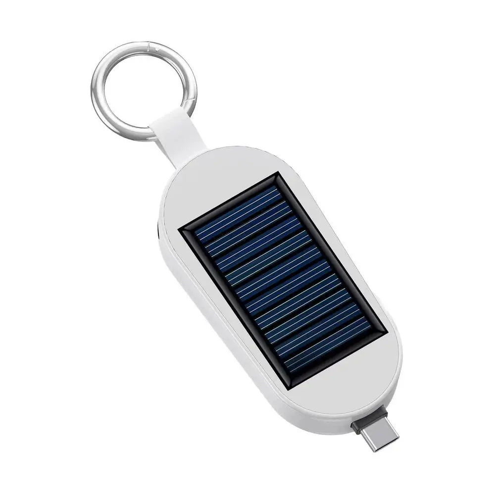 3000mAh Portable Solar Power Bank Charger Solar Keychain Mini TYPE C Power Bank With Wireless Watch Fast Charging Power Bank