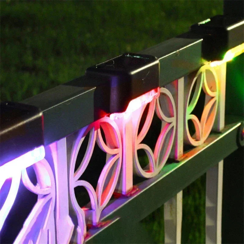 4PCS Solar LED Wall Light Step Railing Patio Stair Yard Garden Decoration Solar Deck Light Decor Outdoor Holiday Home Parterre