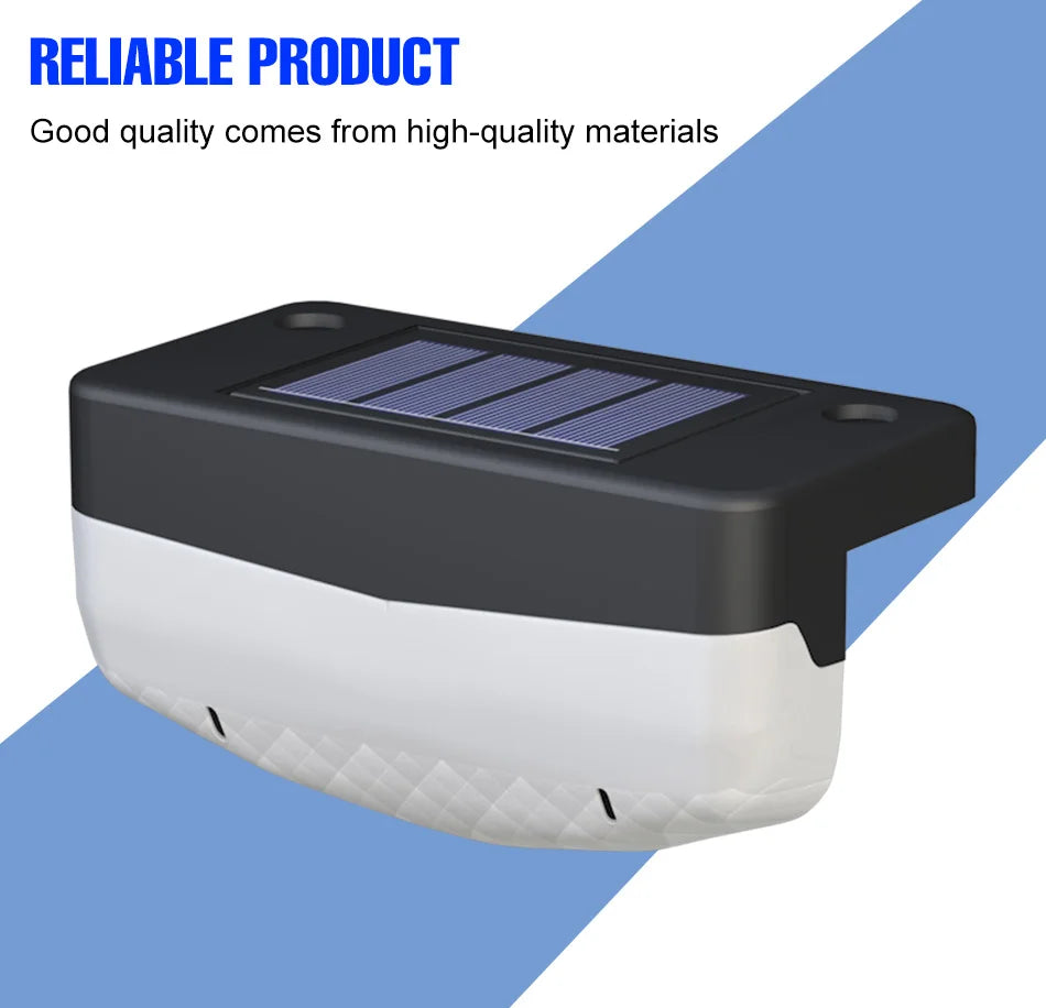 RGB LED Solar Deck Light Outdoor Waterproof Garden Step Lamp Patio Stairs Railing Courtyard Fence Decor Lighting Cold/Warm White
