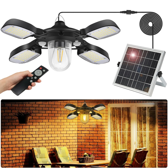 Solar Shed Lights for Indoor and Outdoor Solar Powered Barn Light 1000LM 192LED Outdoor Dual Motion Sensor Solar Pendant Light