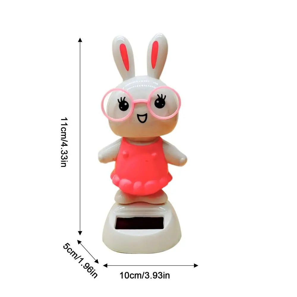 Solar Dancing toy Car Decoration Solar Energy Decoration Shaking Head Doll Cartoon rabbit Shape Decoration Home Ornaments