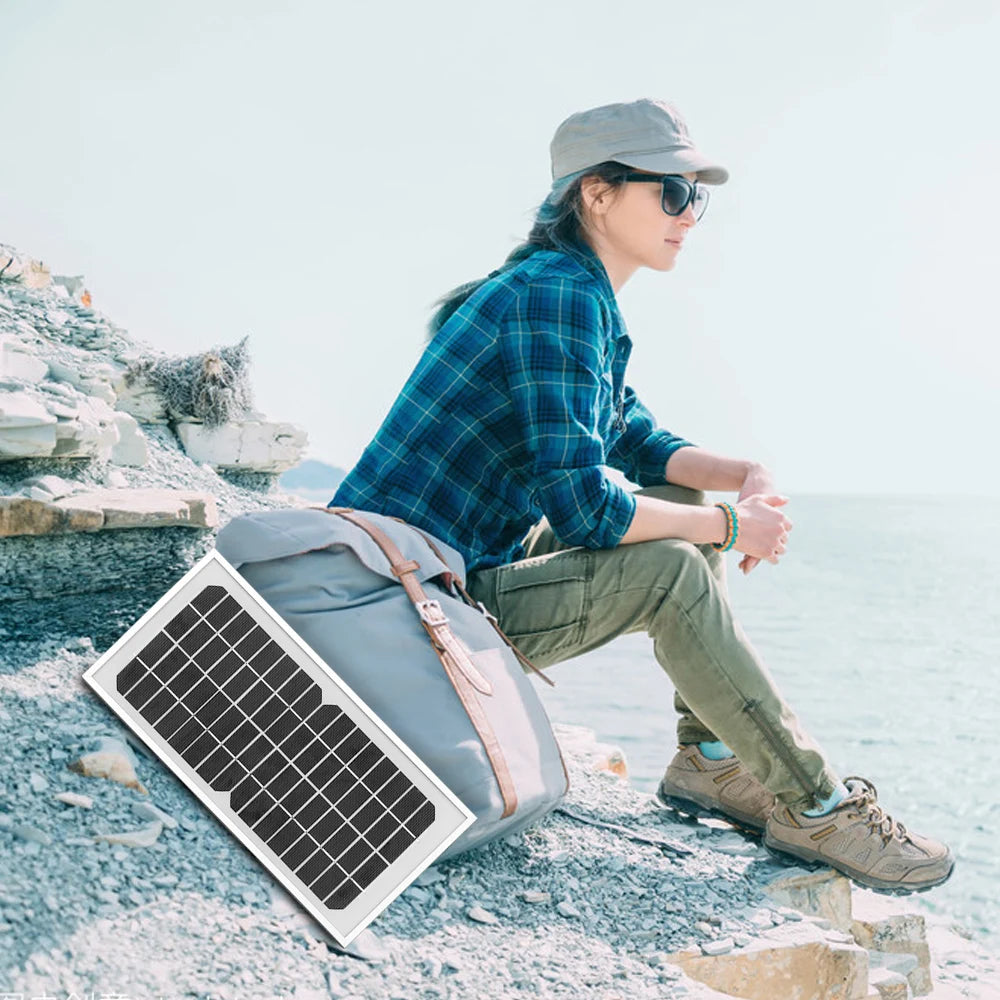 Portable Solar Panel Charger 16V 6W Solar Panels Rigid Monocrystalline Cell 12V Battery Charger With 10A Controller Power Bank