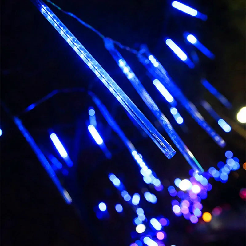 Solar LED String Lights 30CM Meteor Shower Fairy Garland Outdoor Garden Street Lamp Christmas Tree Decorations