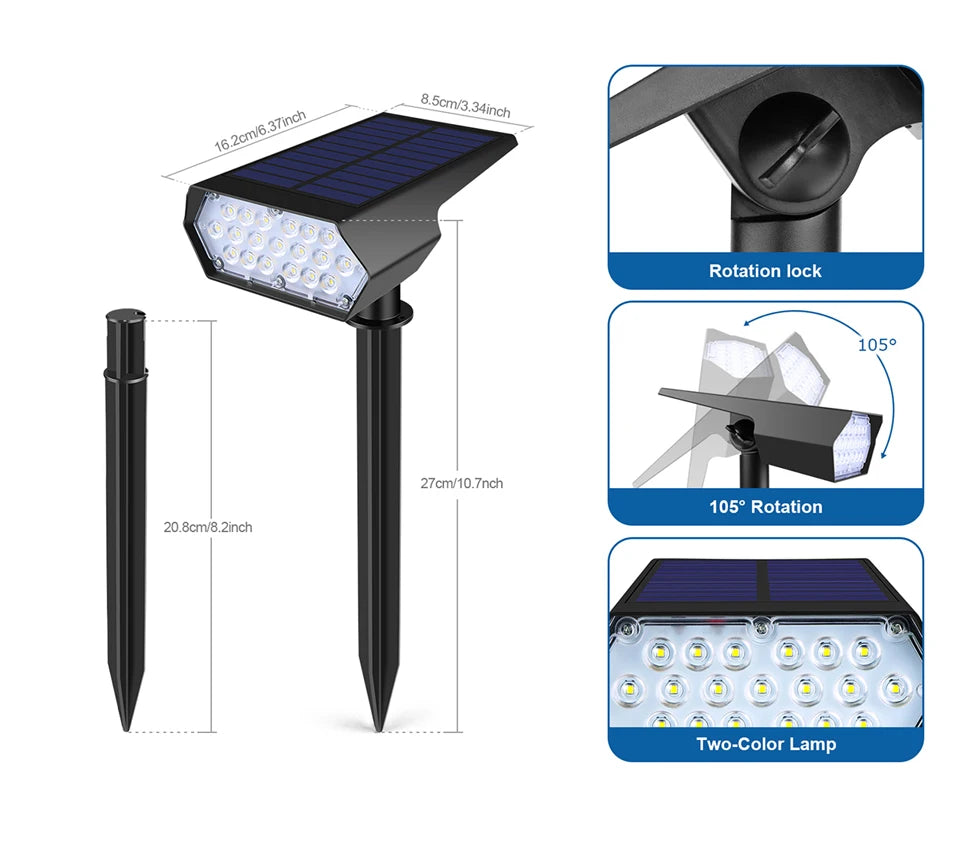 Solar Outdoor Pathway Light,Auto on at Night/Auto off at Sunrise,Yard Street Garden Energy Saving Waterproof Wall Nightlamp