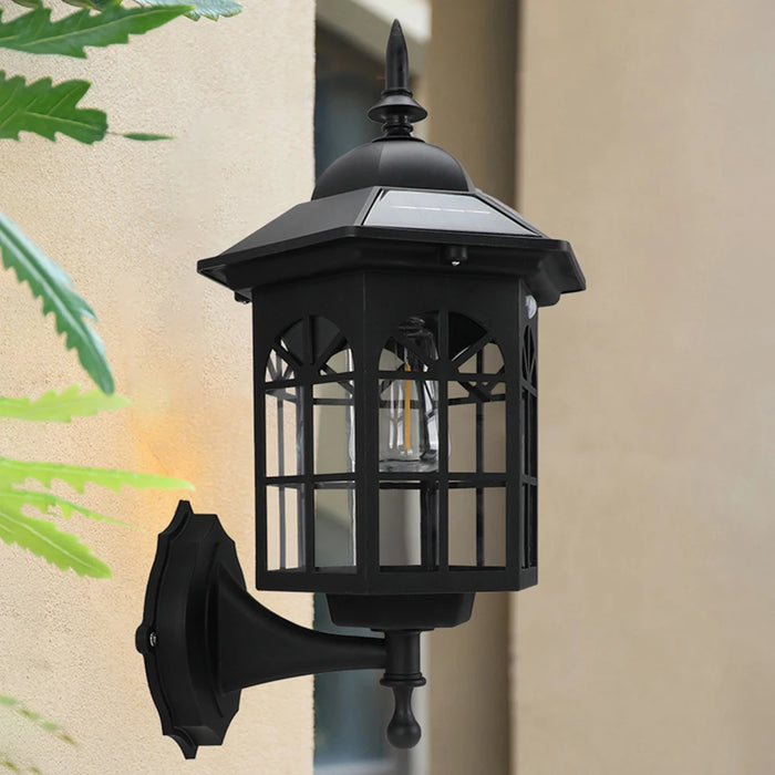 E2 Solar Flame Hanging Lantern Lights Outdoor IP65 3 Modes Solar Powered Lamp Wall Mounted Lights Fence Patio Porch Garden Decor