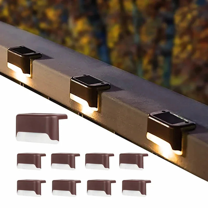 Solar Lamps LED Outdoor Garden Balcony Staircase Fence Railing Lights Courtyard Waterproof Solar Outdoor Decorative Wall Lights