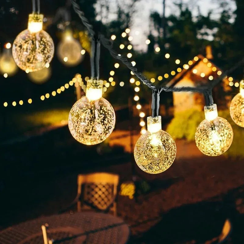 Solar Bubble Ball String Light,with 8 Lighting Modes,suitable for Gardenparty,and Yard Decoration