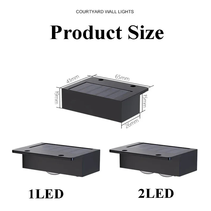 Solar Step Lights Solar Fence Lights Outdoor Waterproof LED Wall Lamps Deck Lights for Stair Fence Step Walkway Patio Garden