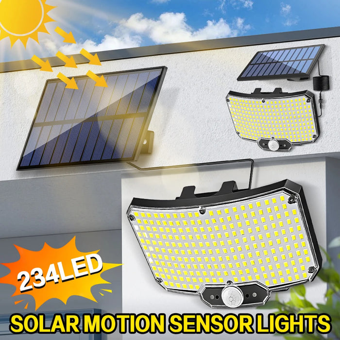 Solar Lights for Outside, Solar Light Outdoor with Motion Sensor Waterproof Wall Lamp for Yard Garage Solar Flood Security Light