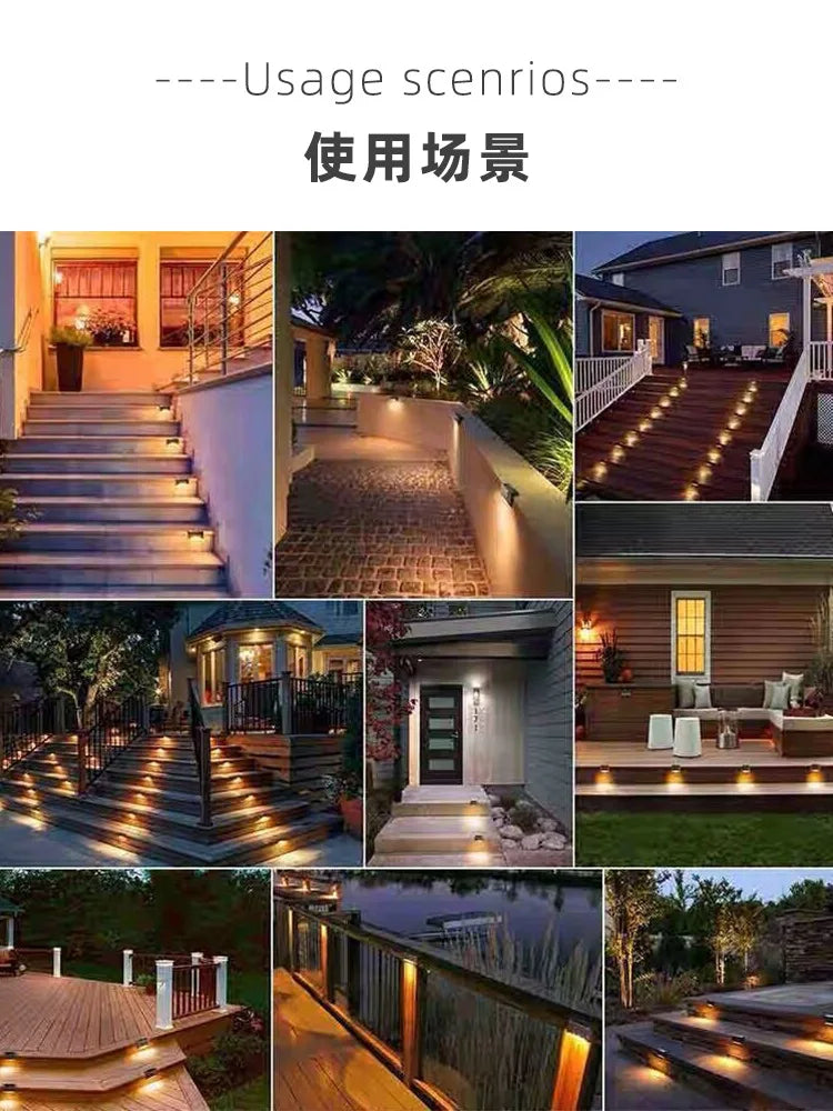 Solar Light Outdoor Stair Wall Step LED Street Garden Balcony Decoration Waterproof Stairs Fence Lamp