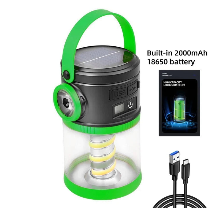 Solar Tent Lanterns For Camping Solar & USB Rechargeable Camping Atmosphere Lamp Outdoor Tent Light
