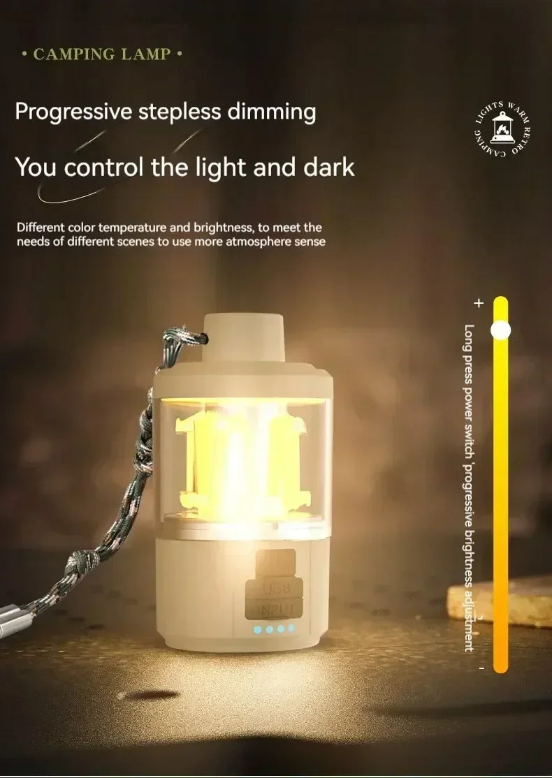 Solar Camp Lantern - IPX7 Waterproof with 360° Magnetic Base & Rechargeable