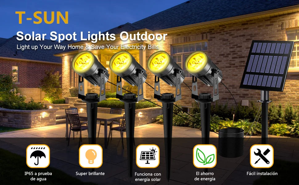 3000K/6000K Solar LED Light Outdoor Solar Spotlight Solar Garden Light Outdoor IP65 Waterproof Solar Power Light Wall Light