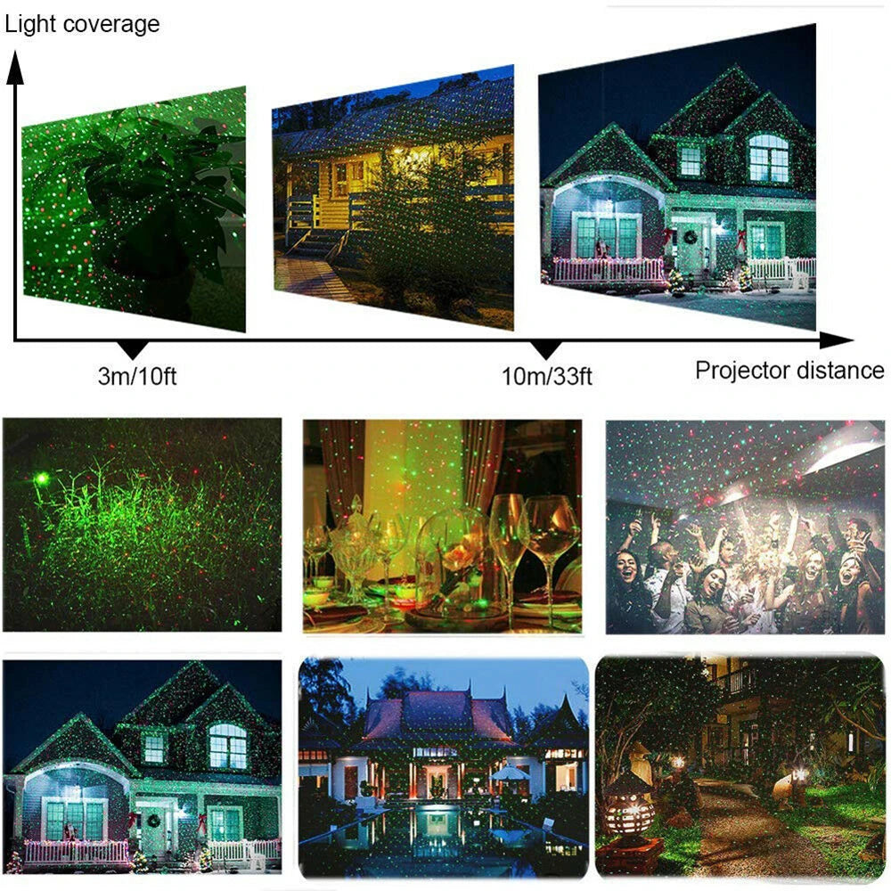 Solar Christmas Projection Light Outdoor Waterproof Lawn Light Dynamic Christmas Solar Powered LED Starry Star Projection Lamps