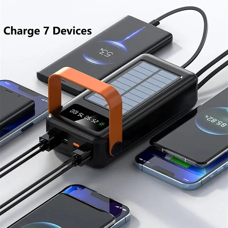 200000mAh Portátil Banco De Energia Solar Bateria Externa Carregamento Rápido à Prova Dwaterproof água Powerbank Com Lanterna