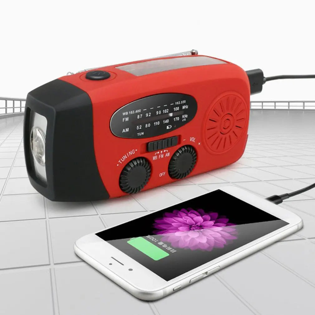 AM/FM/NOAA Emergency Weather Radio Hand Crank Solar Weather Radio Portable Power Bank with Solar Charging Battery