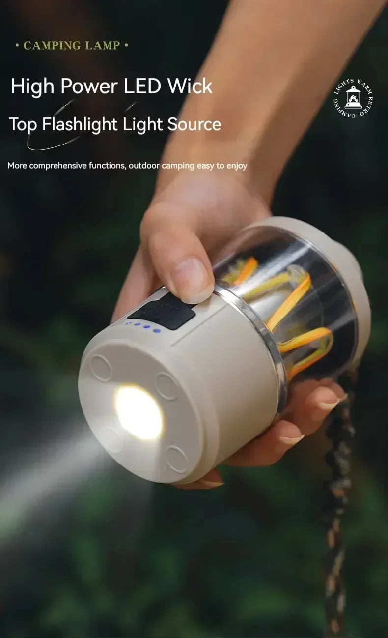 Solar Camp Lantern - IPX7 Waterproof with 360° Magnetic Base & Rechargeable