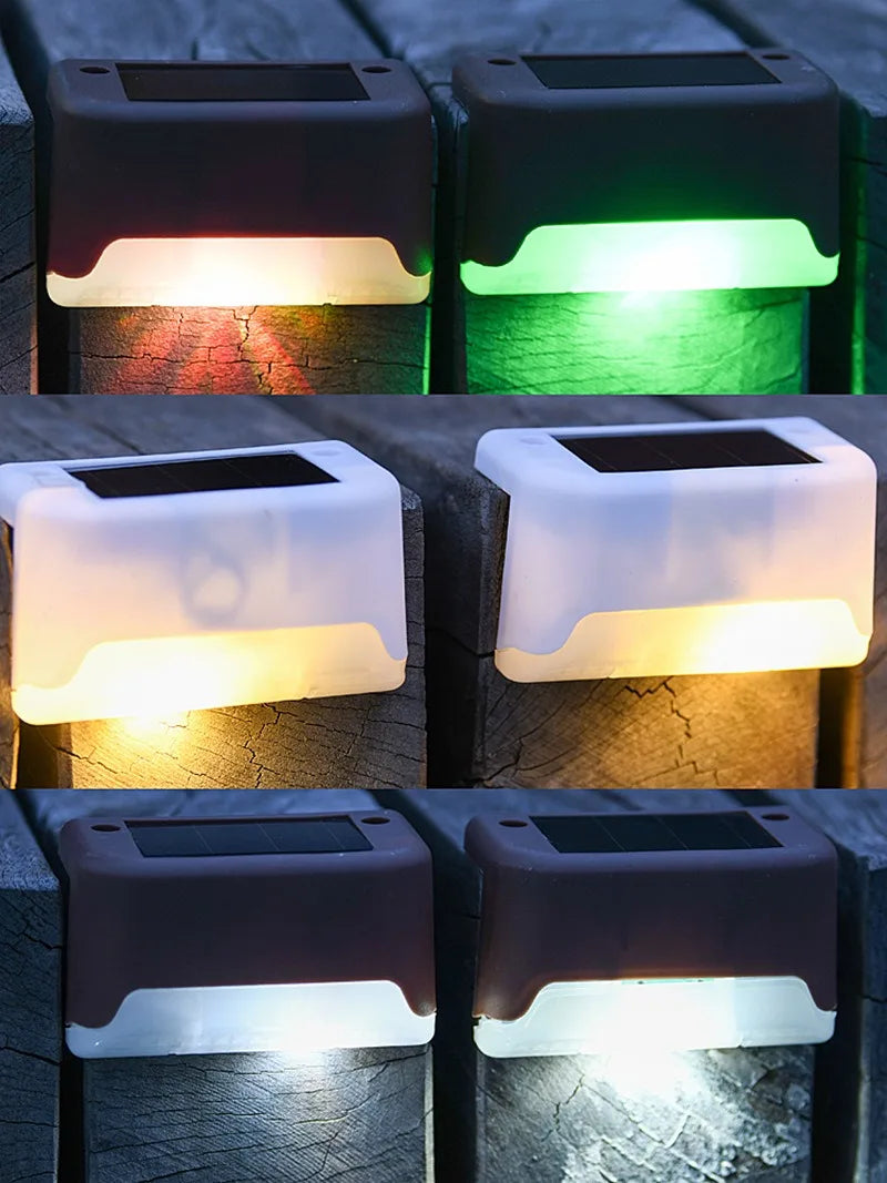 Solar Step Led Light Outdoor Wall Fence Decoration Illuminated Waterproof Staircase Light Courtyard Railing Staircase Light