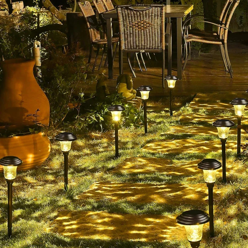 Solar Pathway Lights Outdoor Waterproof Bright Monocrystalline Silicon Garden Decora Light LED Landscape Lamp for Yard Fenced